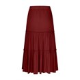 thumbnail image 5 of Loopsun Womens Summer Skirts, Women's Summer Casual Fashion Solid Color Fold Elastic Waist Skirt Wine S, 5 of 5