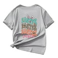thumbnail image 3 of Xuewenshw Children's Casual Letter Pattern Print Multicolor Round Neck Short Sleeves Blouse Designs Latest for Girls, 3 of 6