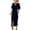 Navy, variant on Work Dresses for Women Twist Knot High Waisted Midi Dress Wrap V Neck Cocktail Party Dresses Elegant Short Sleeve Formal Dress Mint Green M