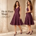 thumbnail image 6 of Alvantor Summer Dresses for Women, Sleeveless V-Neck Fit and Flare Poly Chiffon Dress, Burgundy, 6 of 8