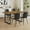 Dark Wood Table+4 Black Chairs(Wider seat), variant on LUFTUT Dining Table Set for 6, Modern 55'' Dark Wood Dining Table and Fabric Dining Chairs Set of 6,Table and Chairs Set of 6,Ideal for Kitchen Dining Room