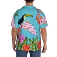 thumbnail image 5 of Sigee Tropical Jungle Flamingo Print Men's Shirts Casual Button Down Short Sleeve Summer Beach Shirt Hawaiian Vacation Shirts Tee Shirt-Small, 5 of 7