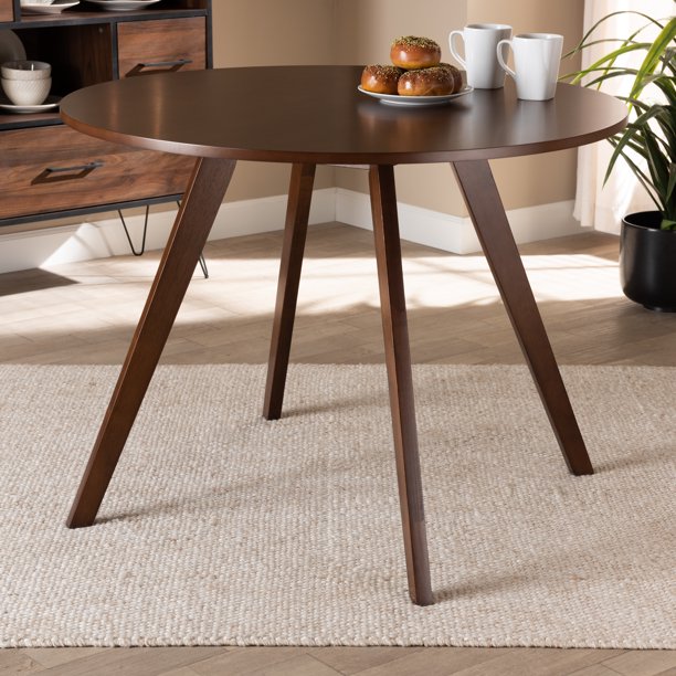 Baxton Studio Alana Mid-Century Modern Transitional Walnut ...