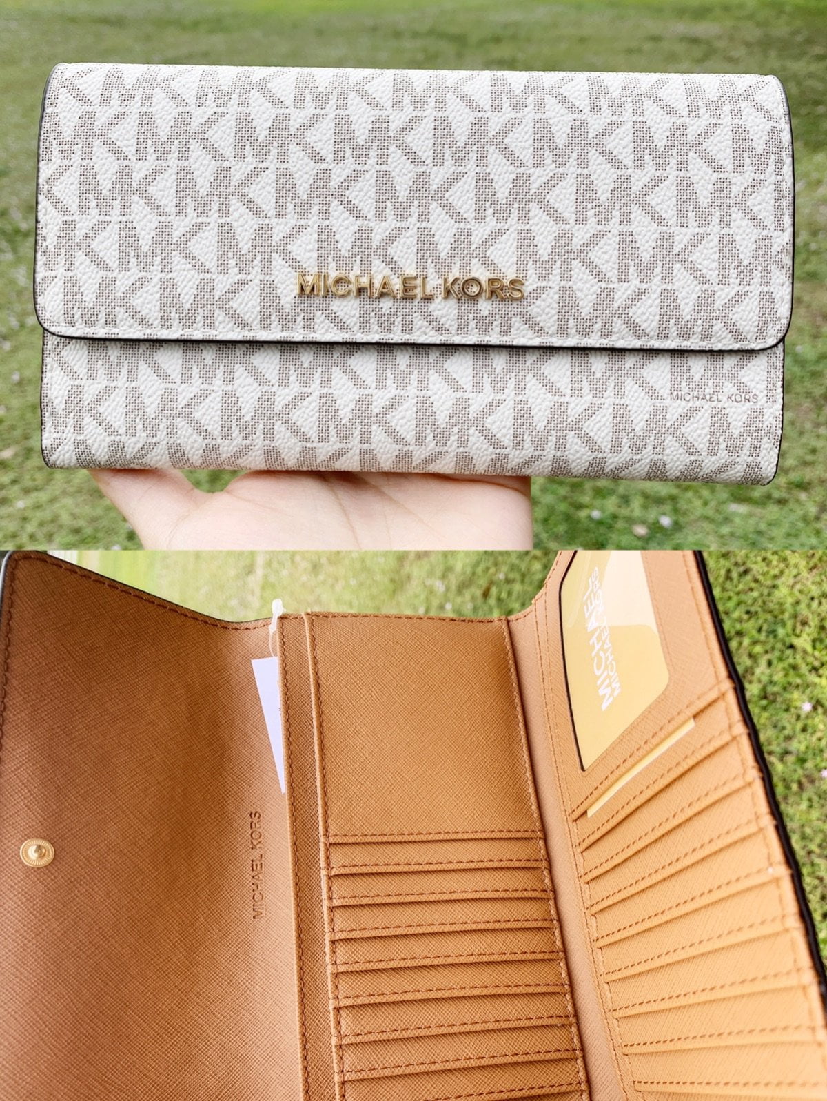 mk trifold purse