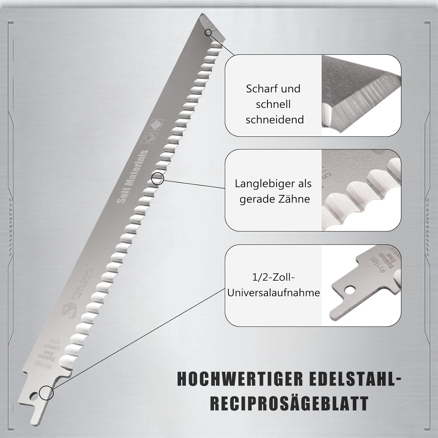 9-Inch Soft Material Reciprocating Saw Blades 3 Piece Sawzall Blades for Cutting Sponge Foam Insulation Material