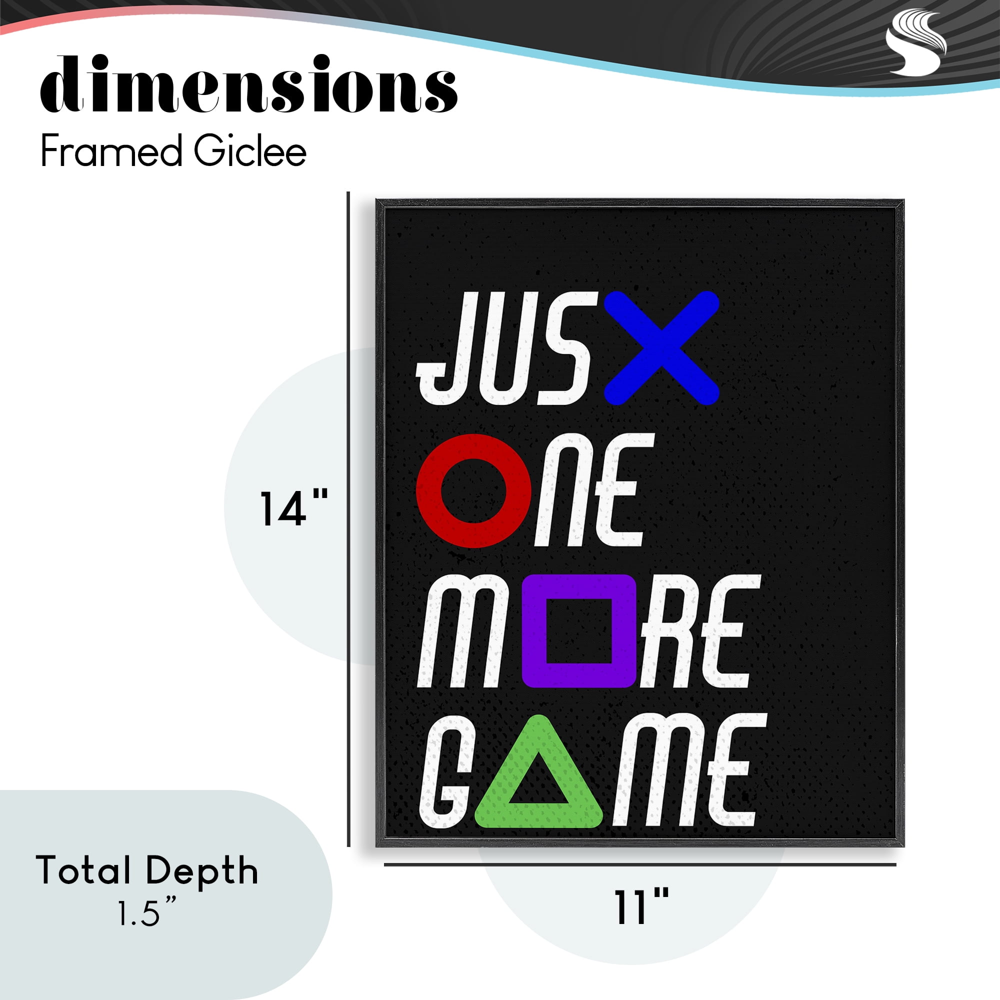 One More Game with Symbols Black Framed Giclee Art, design by Kim Allen