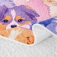 thumbnail image 5 of Homewish Watercolor Pet Dog Twin Quilt Set,Kawaii Animal Twin Coverlet Set,Pink Purple,2 Pieces, 5 of 7