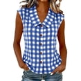 thumbnail image 3 of SROBPTY Womens Tank Tops Print Collared Button Front Sleeveless Summer Shirts for Casual Wear, 3 of 5