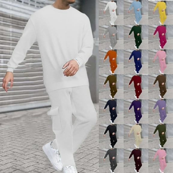 Mens Sweatsuits 2 Piece Sets, Men's Tracksuits Outfit Casual Athletic Suit Set Hoodie Sweatshirt Tracksuit Oversized Jogger Sweatpants