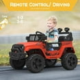 thumbnail image 2 of Jojoka 12V Ride-On Truck Car for Kids, Battery Powered Electric Toys with Parent Remote Control, 4x4, LED Lights, Bluetooth, 2 Speeds, for 3-6 Years Old, Red, 2 of 9