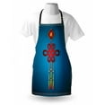 thumbnail image 3 of Chinese New Year Apron Festival Decorations Theme Hanging Knot Illustration Swirl Border, Unisex Kitchen Bib Apron with Adjustable Neck for Cooking Baking Gardening, Blue Red and Yellow, by Ambesonne, 3 of 3