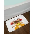 thumbnail image 2 of Dog Driver Bath Mat, Funny Puppy Riding A Motorbike with Heart Shapes Glasses and Headphones Humor, Non-Slip Plush Mat Bathroom Kitchen Laundry Room Decor, 29.5 X 17.5 Inches, Multicolor, Ambesonne, 2 of 2