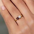 thumbnail image 4 of Gem Stone King 18K Yellow Gold Plated Silver Fashion Right-Hand Ring Heart Shape Red Rhodolite Garnet and Moissanite (0.97 Cttw, Size 6), 4 of 6