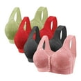 thumbnail image 1 of Timegard Seamless Bras for Women 4pc Front Closure Button Lace Full Coverage Support Comfy Seniors Bras, 1 of 6