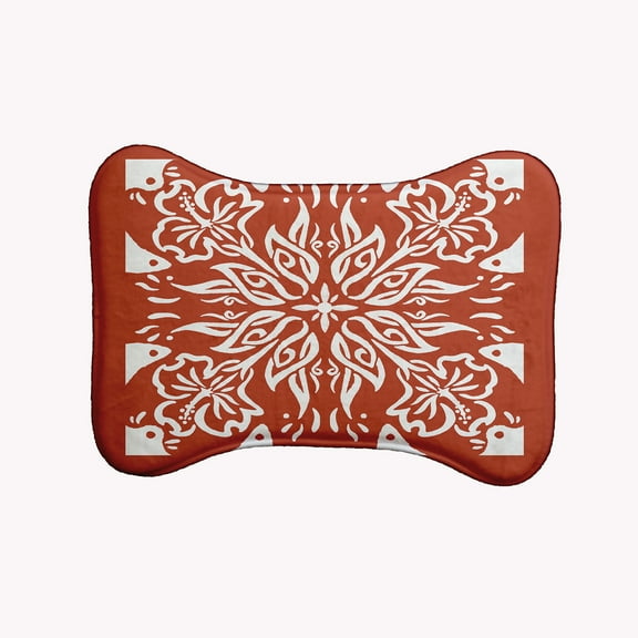 Simply Daisy Cuban Tile Bone Shape Pet Feeding Mat for Dogs