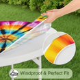 thumbnail image 5 of Rainbow Tie Dye Mandala Pattern Round Fitted Tablecloth with Elastic Edge,Dining Table Cover Waterproof,Outdoor Round Tablecloth for Camping,Dining,Indoor and Outdoor, 5 of 7