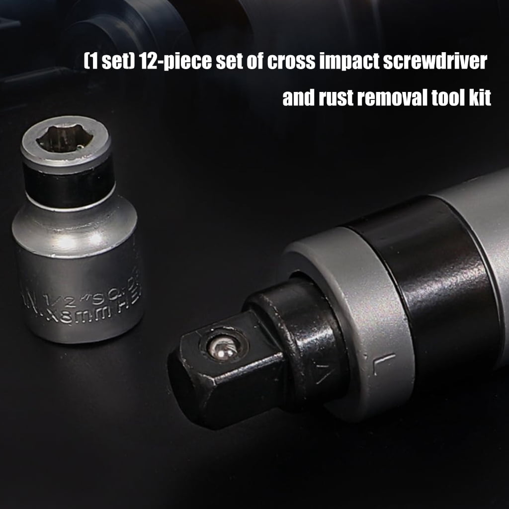 MOMOJIA 12pcC0rr0s10nResistant Carbon Steel Impact Driver Kit Rusted Screw Removal Tool For Home Repair Automotive Maintenance