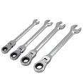 thumbnail image 2 of 4 Pcs 8 10 12 13 Mm Flexible Reversible Combination Ratchet Wrench Universal Keys Hand Tool Set Car, 2 of 5