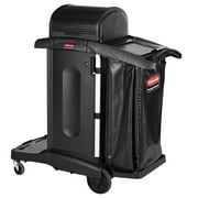 Rubbermaid Commercial Executive High Security Janitorial Cleaning Cart, 23-1/10 x 39-3/5 x 27-1/2, Blk