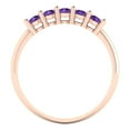 thumbnail image 5 of 0.35 ctw Wedding Band for Women - 18K Rose Gold Natural Amethyst Stackable Eternity Ring, 5 of 6