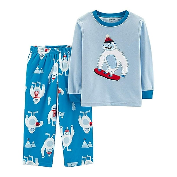 Carter's Carter's Boys' 2Piece Fleece Pajama Set, Blue Yeti, Size 6
