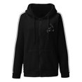thumbnail image 3 of IROINNID Women's Long Sleeve Hooded Coat Thigh-Length Solid Color Casual Pocket Zipper Medium And Long Tops Sweatshirts Pullover, Black, 3 of 6