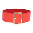 thumbnail image 4 of Women's Stretch Belt ,Stretch Buckle Waist Belt, Pants, Soft ,Wide Elastic Belt ,Chic ,Vintage Style Cinch Belt Cinch Waistband for Coat Women Red, 4 of 9