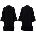 thumbnail image 2 of Women's Casual Vintage Half Sleeve Contrast Casual Pockets Party Swing Dress, 2 of 8