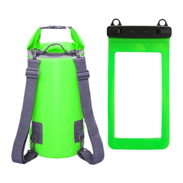 Almencla Waterproof Dry Bag Backpack 5L Roll Top Sack for Swimming Camping Water Park Green