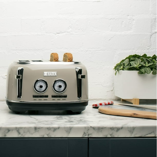 Haden Dorset Stainless Steel 4Slice Toaster with Browning Control, Cancel, Reheat and Defrost