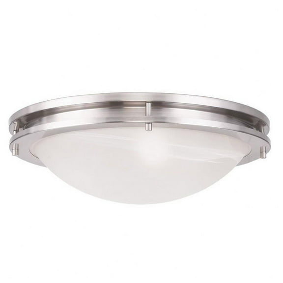 3 Light Flush Mount in Contemporary Style 17 inches Wide By 5 inches High-Brushed Nickel Finish Bailey Street Home 218-Bel-1261276