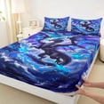 thumbnail image 4 of Feelyou Starry Sky Glowing Purple Cloud Dragon Queen Sheet Sets for Men Women Kids, Wildlife Bed Set, Blue Purple, 4pcs, 4 of 5