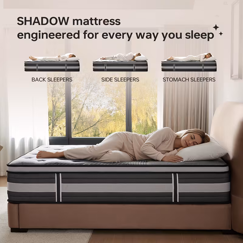 TWIN XL-2 Size 12-Inch Medium Firm Hybrid Mattress in a Box, Euro Top with ActiveCool Gel Memory Foam for Pressure Relief & Motion Isolation, Fiberglass-Free, CertiPUR-US Certified
