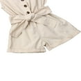 thumbnail image 3 of Baby Girl Summer Short Sleeve One-Piece Romper with Belt Clothes Set, 3 of 4