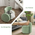 thumbnail image 5 of 360° Swivel Accent Chair with Storage, Vanity Stool with Back, Velvet Storage Ottoman, Upholstered Round Barrel Vanity Chair for Living Room, Makeup Room, Bedroom, 5 of 8