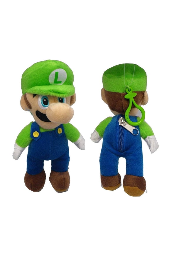 Super Mario Nintendo  8 Inch Luigi Doll Clip Keychain