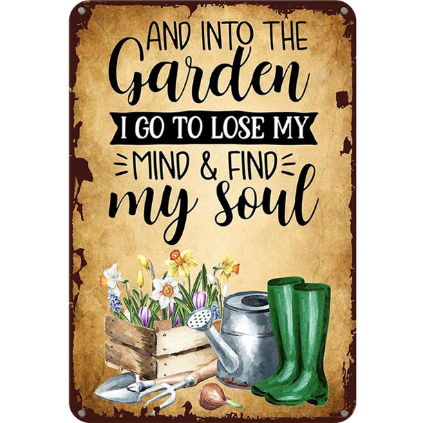 Placa Metal Vintage para Jardín Pintura Hierro Rectangular Arte Pared Bar 20x30cm