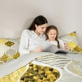 thumbnail image 5 of jejeloiu Chic Mermaid Pattern Bedding Comforter Set,Rustic Boho Geometric Twin Comforter Sets,Gold White Black Bedding Set For Teens,Breathable Home Decor Reversible,2pcs, 5 of 8