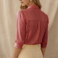 thumbnail image 6 of Warop Button Down Shirts for Women 3/4 Sleeve Collared Blouse Casual Business Office Work Top, 6 of 8