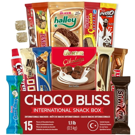 Eastanbul International Snack Box, 15 Chocolate Assortment Bars, 1.1lb