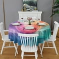 thumbnail image 2 of Rainbow Tie Dye Swirl Pattern Round Tablecloth 60"x60",Wrinkle Wipeable Table Cloth for Kitchen Dining Room Picnic Patio Party, 2 of 6