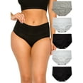 thumbnail image 2 of B2BODY Women's Panties Double Cotton Briefs Small to Plus Size Multi-Pack, 2 of 7
