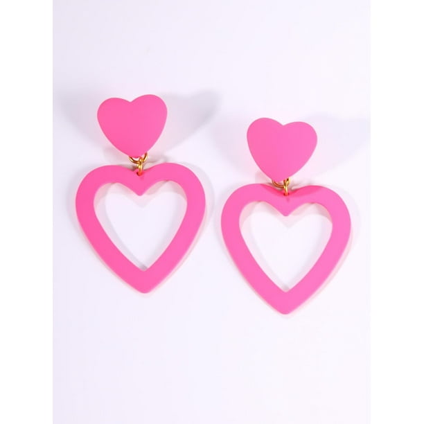 Double Heart Earrings Dangling Heart Drop Earrings For Women Love Heart Dangle Earrings Valentine s Day Mother s Day Gift Walmart