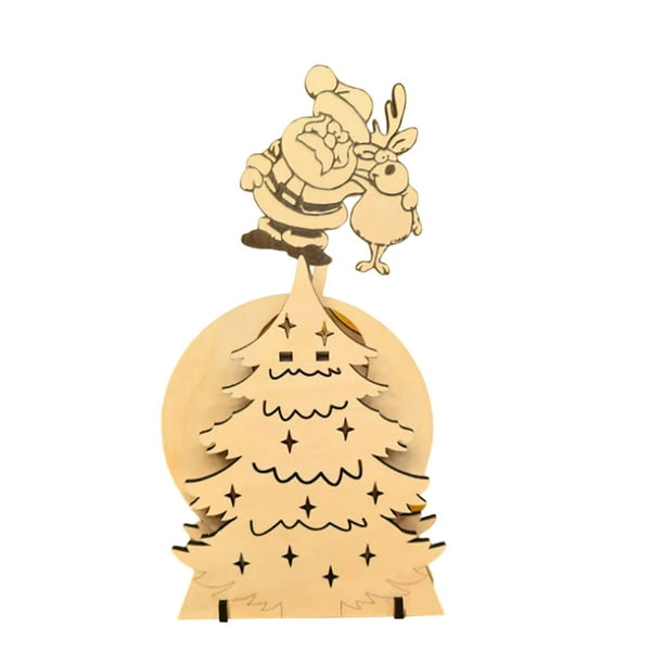 Adorno de madera de Papá Noel columpiante | Decoración para colgar el árbol de Navidad | Decoración festiva de las fiestas | Construcción de madera duradera | Fácil de colgar | Idea de regalo única