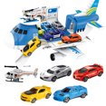 thumbnail image 1 of Juguete De Avión De Carga De Transporte De Simulación Para Niños Mayores De 3 Años Juego De Juguetes De Avión Que Incluye 4 Coches Y 1 Helicóptero Noticed HA046764-01, 1 of 6