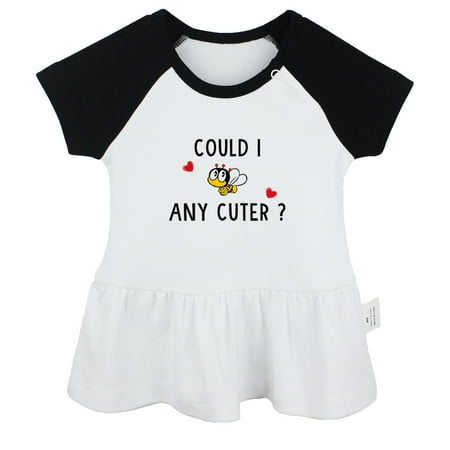 

Could I Any Cuter Funny Dresses For Baby Newborn Babies Skirts Infant Princess Dress 0-24M Kids Graphic Clothes (Black Raglan Dresses 18-24 Months)