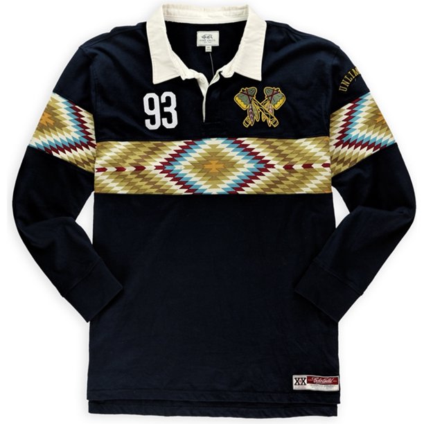Ecko Unltd. Polo de rugby Band Of Natives para hombre, azul, mediano