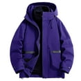 thumbnail image 2 of Work Jackets for Men 2025 Long Sleeve Loose Fit Zip Up Hooded Jacket with Pockets Outdoor Windbreaker Coat Hoodie, 2 of 6