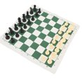 thumbnail image 1 of Roll Up Chess Board Game Set, Interactive Plastic Portable Chess Checkers Set  for Competitions Black,Green, 1 of 7