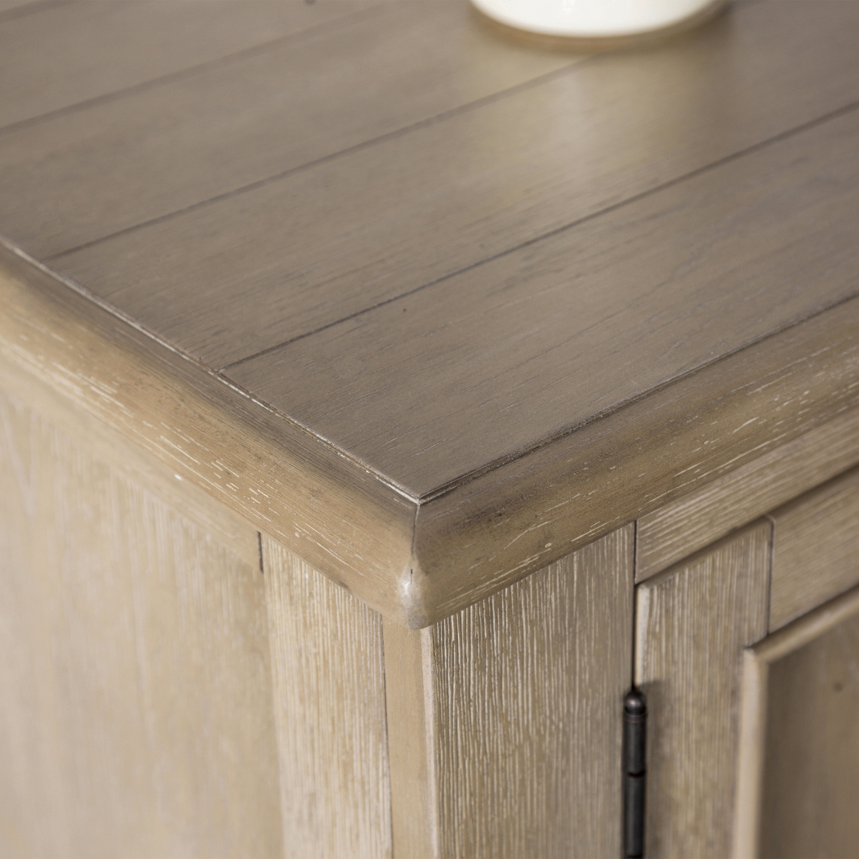 Furniture of America Lociste Modern Farmhouse Multi-Storage Solid Wood Server, Light Washed White